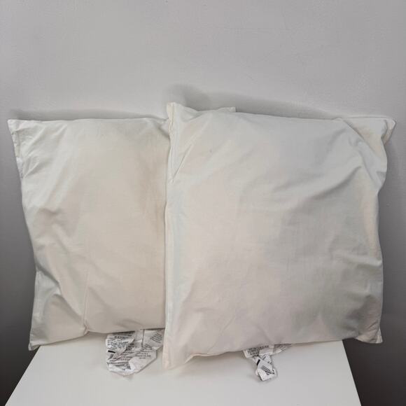 Set of 2 Pottery Barn White Pillow Inserts Cotton Square 18x18 - Picture 1 of 3